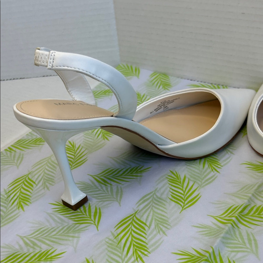 Marc Fisher White Slingback Heels – Style MFHAE DYA – Size 8.5M - Picture 7 of 10